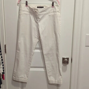 The Limited Drew Fit White Capri Pants